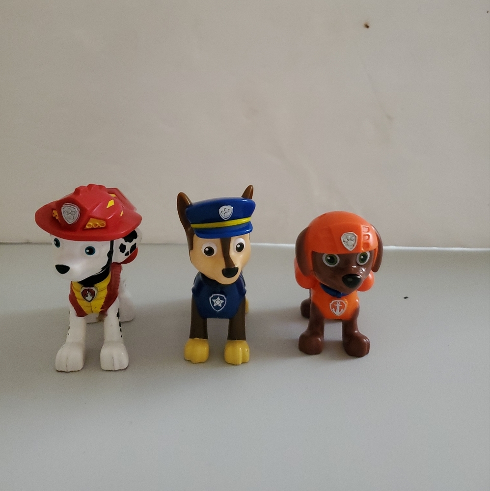 Nick Jr Paw Patrol Mini Figures Toy Lot of 3 Zuma  Marshall Chase